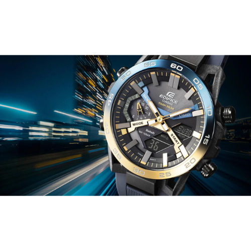 Pre-owned Casio Edifice Ecb-2000np-1adf Nighttime Drive Series Sospensione Watch