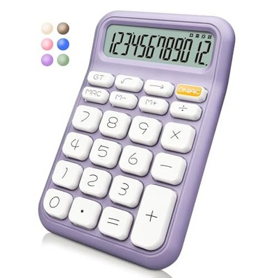Mechanical Switch Calculator12 DigitsLarge LCD DisplayPurple Calculator Big B...