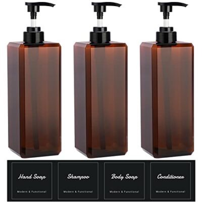 Large Pump Bottles for Shampoo and Conditioner 3Packs 33.8oz Empty Cosmetic D...