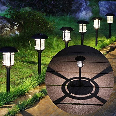 MAGGIFT 6 Lumen solar Powered Pathway lights, 6 Pack Outdoor Landscape Black
