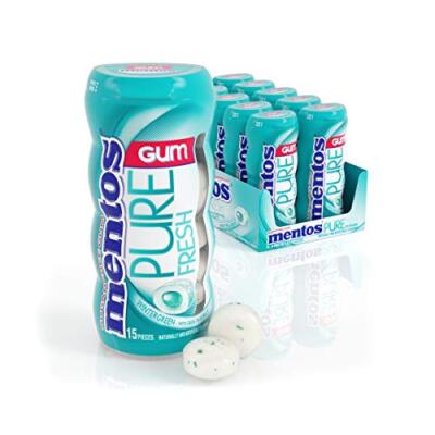 Mentos Pure Fresh Sugar-Free Chewing Gum with Xylitol, Wintergreen, 15 Piece ...