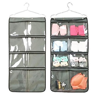 Durable Hanging Closet Underwear Sock Bra Stocking Organizer Dual-Sided Acces...