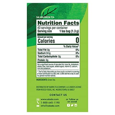 Salada Teas Green Tea, 6 Boxes of 40 (240 Tea Bags), Pure Green