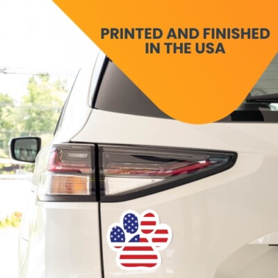 American Flag Paw Print Shape Magnet 5" Decal Perfect for Car or Truck