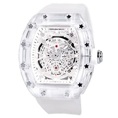 Omeco Watch Men'S Sokeibu Mill Mille Skeleton Omeko Hommage Luxury White