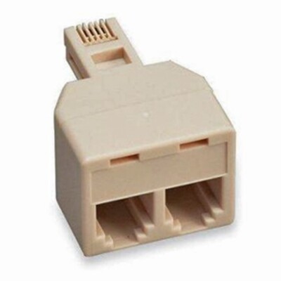RJ12 RJ11 Telephone Phone Line Splitter Single Male to 2-Way Dual Female Jacks