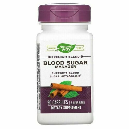 Natures Way Blood Sugar Manager Herb Metabolism Blend Gymnema/Cinnamon 90 капсул