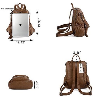 UTO Women Backpack Purse Leather Vegan Ladies Fashion Designer Rucksack Conve...
