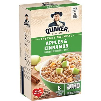 Quaker Instant Oatmeal Apples & Cinnamon 1.51oz Packets 8 Pack