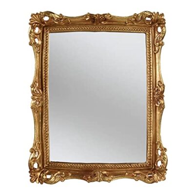 Square Wall Mirror Vintage Mirror Gold Mirror 11.1 X 9.4 Inch