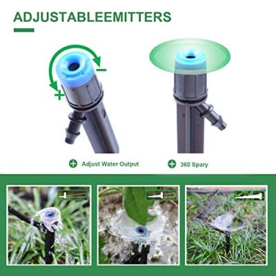 Drip Emitters Fan Shape with Stake Water Flow for 1/4 inch Irrigation Tube Hose