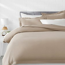 AmazonBasics Light-Weight Microfiber Duvet Cover Set with Snap Buttons - Full  eBay