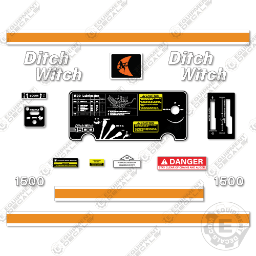 Fits Ditch Witch 1500 Decal Kit Trencher - 7 YEAR OUTDOOR 3M VINYL!