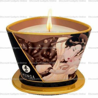 Shunga Erotic Massage Candle WARMING Scented Massage Lotion Oil - CHOCOLATE