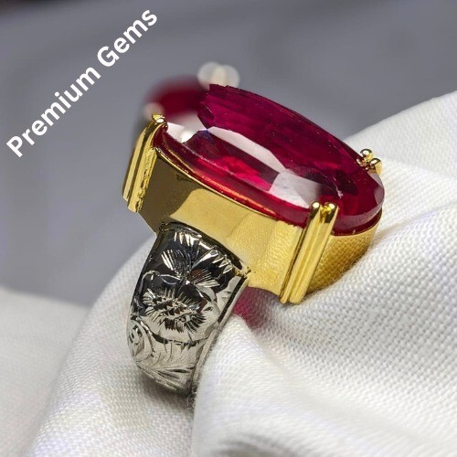 Pre-owned Handmade African Ruby, Natural Ruby Silver Ring, Ruby Gemstone Ring Sterling Silver 925 In Pink