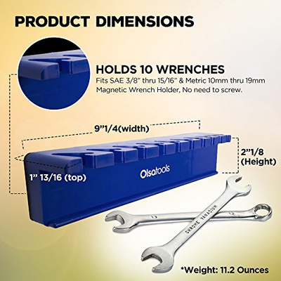 Magnetic Wrench Holder Organizer Premium Quality Tool Organizer (Blue) NEW