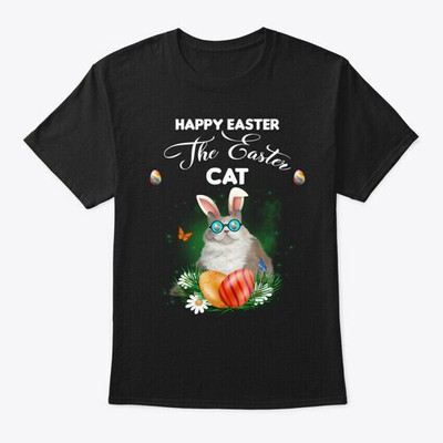 Cat Dog Happy Easter Day T-Shirt Made in the USA Size S to 5XL