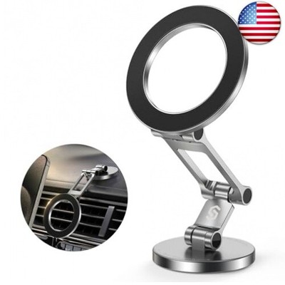 SYNCWIRE Fits MagSafe Car Mount, [All-Metal] Folding Magnetic Phone Holder for