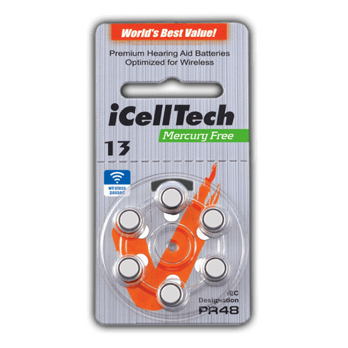 Icell Tech Size 13 Hearing Aid Batteries (120 Cells) Usa Seller