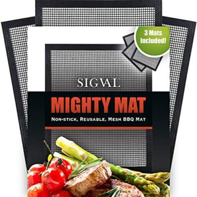 Reinforced Non-Stick Jerky Smoker Grill Mesh Mat - Set of 3 