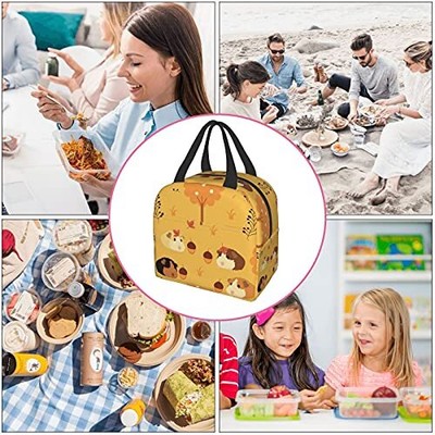 Guinea Pig in Autumn Lunch Box Insulated Lunch Boxes Waterproof Lunch Bag Reu...