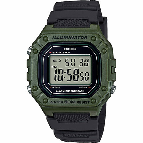 Orologio Uomo Casio Collection W-218h-3avdf Multifunzione Resina Verde Scuro lac