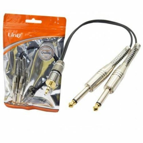 Cavo Adattatore Audio Da Jack 3,5mm Maschio a 2 6,35mm Femmina linq kl-9244