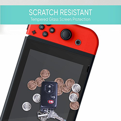 SoMi 2-Pack Nintendo Switch 2017 Ultra Clear Tempered Glass Screen Protector, 9H