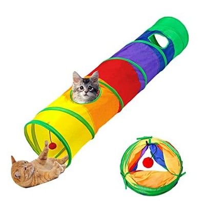 Cat Tunnel And Cat Cube Pop Up Collapsible Kitten Indoor Outdoor Toy...