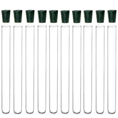 16X150mm Glass Test Tubes with Rubber Stoppers, Karter Scientific (Pack/10)