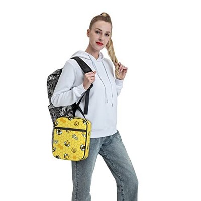 Yellow Bee Lunch Box Insulated Lunch Bag Reusable Cooler Thermal Detachable T...