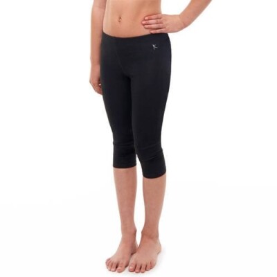 Lot of 2 Danskin Now Little & Big Girls Black Dri-More Capri Leggings, Size S