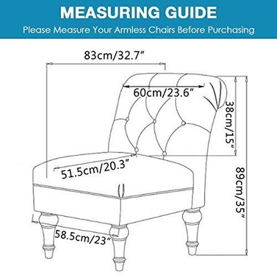 Armless Chair Slipcover Stretch Velvet Accent Cover for Dining Chair Removabl...