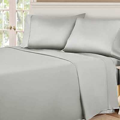 SUPERIOR 100% Egyptian Cotton 530 Thread Count Solid Sheet Set, Split King, P...