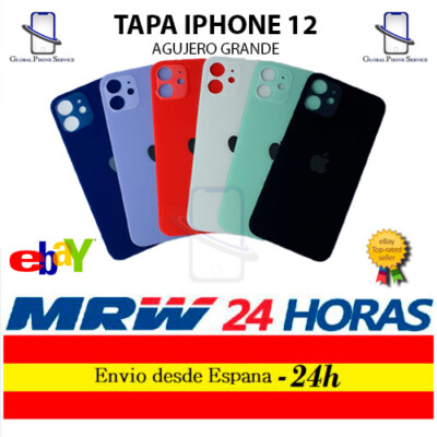 Tapa Trasera Cristal para IPHONE 12 agujero Grande Fácil montaje Envío 24Hr