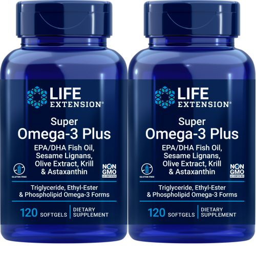 Life Extension Super Omega-3 EPA/DHA криль/астаксантин/экстракт оливки 2X120 желатиновых капсул