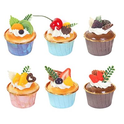 BestAlice 6 pezzi falso modello di cupcake, torta artificiale finta