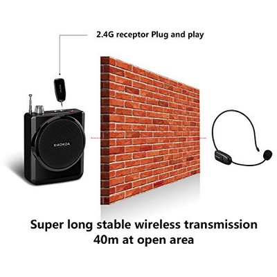 XIAOKOA 2.4G 40m Stable Wireless Voice Amplifier with Headset and Handheld 2 in