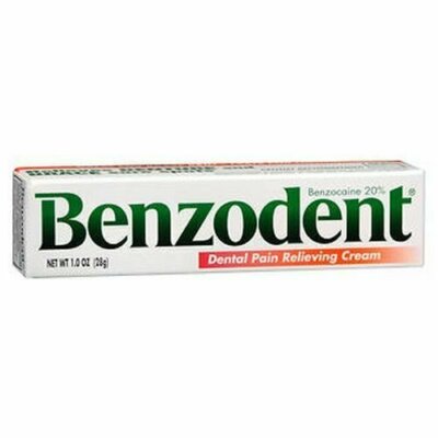 Benzodent Dental Pain Relieving Cream For Dentures and Braces 1 Ounce Pack of 3