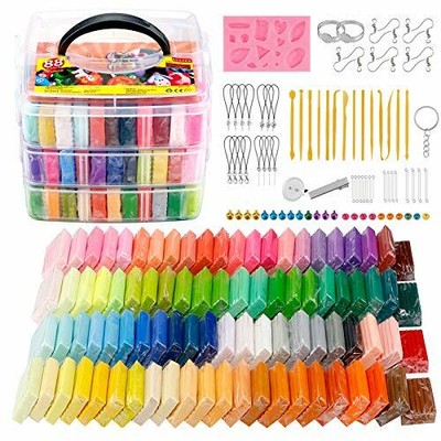 POLYMER CLAY KIT Modeling Oven Bake with Sculpting Tools Kids 88 Colors ESANDA