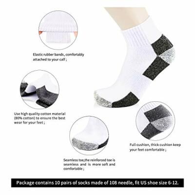 JOURNOW Men's Cotton Moisture Wicking Extra Heavy Cushion Sport Hiking Workin...