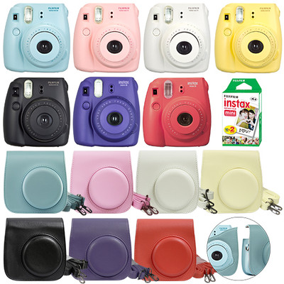 Fuji Instax Mini 8 Fujifilm Instant Film Camera All Colors+ Case & 20 Film Sheet