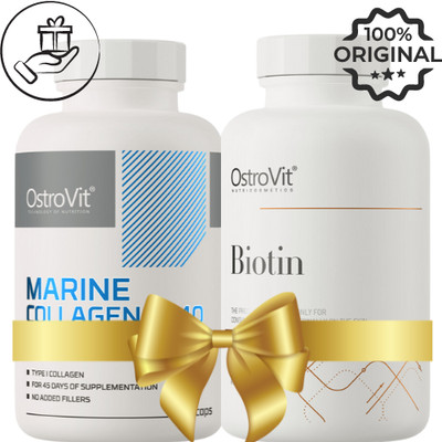 OstroVit Marine Collagen & OstroVit Biotin VEGE 90 Capsules Each Hair Health Set