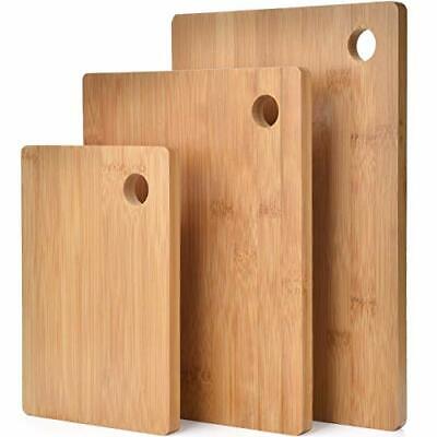 3 Piece Organic Bamboo Chopping Board Set by Harcas. 3 Sizes. Best for Cutting
