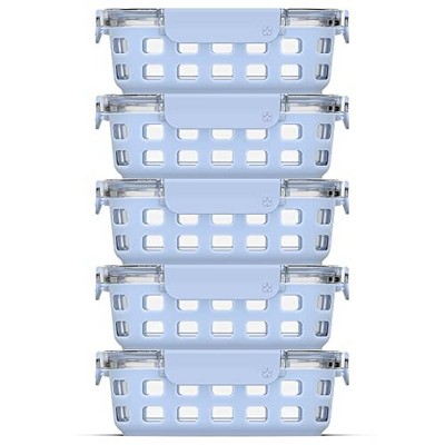 Ello Duraglass 3.4 Cup Meal Prep Sets 10Pc 5 Pack Set- Glass Food Storage Con...