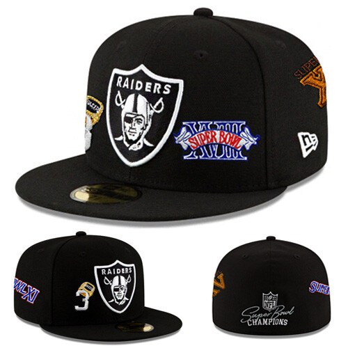 New Era Oakland Raiders Fitted Hat NFL 3X Super Bowl