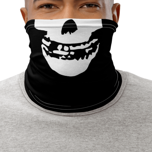Neck Gaiter SKULL Smile Custom Design Black & White Face Mask MISFITS Style