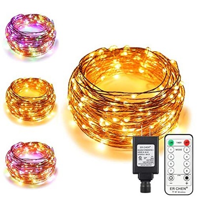 ErChen Dual-Color LED String Lights, 66 FT 200 LEDs Plug in Copper Wire 8 Mod...