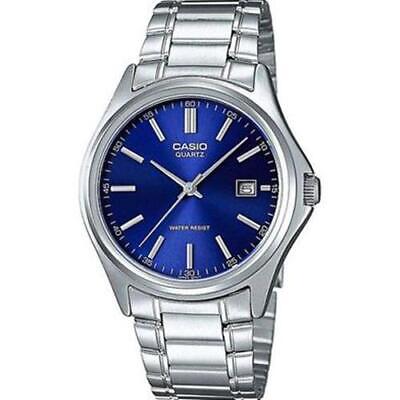 Casio MTP 1183A 2A Standard Stainless Steel Silver Blue Dial Watch 186244267753