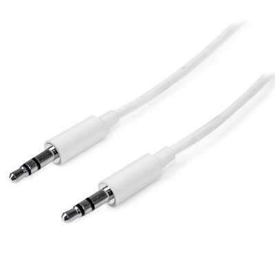 Startech.com 2m White Slim 3.5mm Stereo Audio Cable - Male To Male - Mini-phone